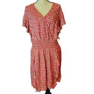 NWOT Sincerely Jules Womans Size XL Floral Dress Ruffles Flutter Sleeves